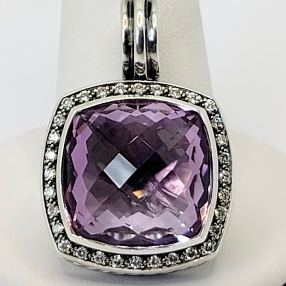 David Yurman Albion 17mm Lavender 
Diamond Moonlight Ice Pendant Enhancer